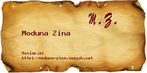 Moduna Zina névjegykártya